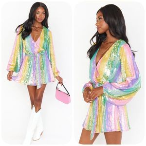 Show Me Your MuMu Wear Me Out Dress Rainbow Sz L